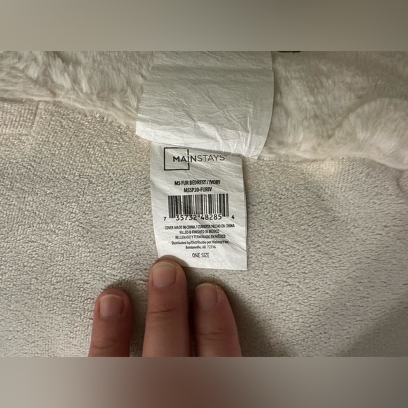 Mainstays Ivory Faux Fur Fluffy Plush Backrest Lounge Pillow - Cozy Comfortable - Picture 11 of 16